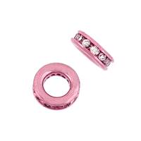 Rose Gold Vermeil 7mm Cubic Zirconia Roundel Bead