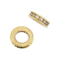 Vermeil 8mm Cubic Zirconia Roundel Bead