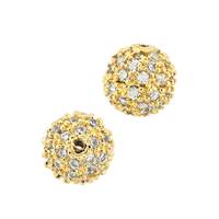 Vermeil 8mm Cubic Zirconia Ball Bead