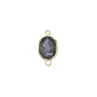 14KY 4X3mm Oval Bezel Set ConnectorLabradorite