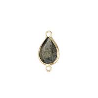 14KY 6X4mm Pear Bezel Set ConnectorLabradorite