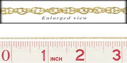 14KY 1.2mm Chain Width Rope Chain