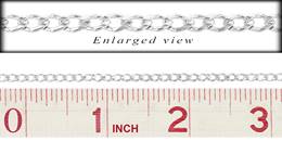 SS 3.3mm Chain Width Faceted Curb Link Cable Chain
