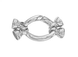 Rhodium Sterling Silver 21X17mm Twisted Oval Trigger Clasp