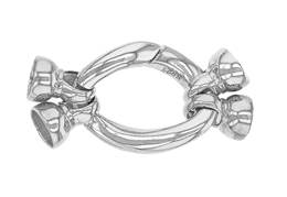 Rhodium Sterling Silver 24X18mm Twisted Oval Trigger Clasp