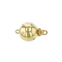 14KY 10mm Diamond Accent Ball Clasp