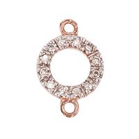 14KR 8mm 15dia.06ct Diamond Round Connector
