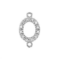 14KW 7x10mm 12dia.05ct Diamond Oval Diamond Connector