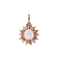 14KR 11.5mm 19pcs Dia.08pts Diamond Sunflower Charm
