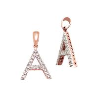 14KR 13.5mm 18Pts 26Pcs. Dia. Diamond Block Style Large Diamond Letter G Charm