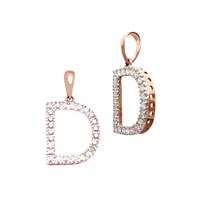 14KR 13mm 17Pts 25Pcs. Dia. Diamond Block Style Large Diamond Letter D Charm