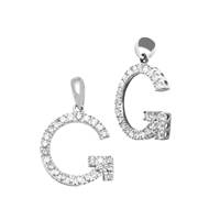 14KW 13.5mm 18Pts 26Pcs. Dia. Diamond Block Style Large Diamond Letter G Charm