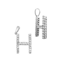 14KW 13mm 16Pts 22Pcs. Dia. Diamond Block Style Large Diamond Letter H Charm