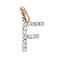 14KR LETTER F DIAMOND CHARM 5PTS 8MM