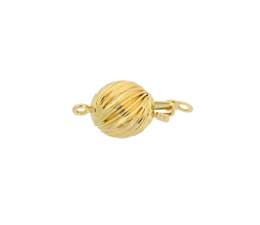 14KY 6mm Corrugated Spiral Ball Clasp