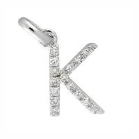 14KW LETTER K DIAMOND CHARM 5PTS 8MM