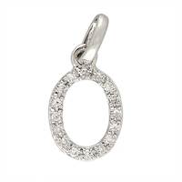 14KW LETTER O DIAMOND CHARM 6PTS 8MM