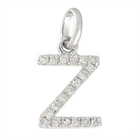 14KW Letter Z Diamond Charm 6pts 8mm