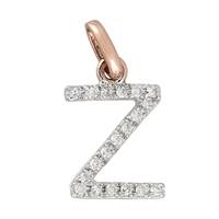 14KR LETTER Z DIAMOND CHARM 6PTS 8MM