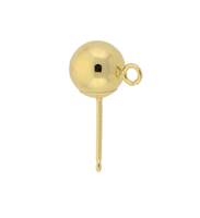 14KY 3mm/R Light Weight Ball Stud Earring With Jump Ring