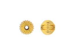 14KY 4mm Round Corrugated Bead