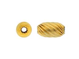 TWISTED CORRUGATED OVAL BEAD 4X5.5MM