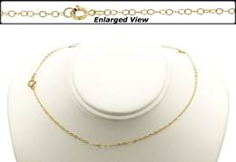 14KY 18 Inches 1.3mm Chain Width Ready to Wear Flat Cable Chain Necklace With Springring Clasp