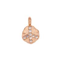 Rose Gold Plated Vermeil 6.3mm Cubic Zirconia Peace Charm
