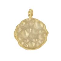 Gold Plated Sterling Silver 11.3mm Hammered Disc Charm