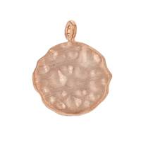 Rose Gold Plated Sterling Silver 11.3mm Hammered Disc Charm