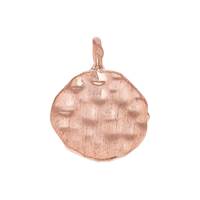 Rose Gold Plated Sterling Silver 10mm Hammered Disc Charm