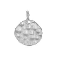 10mm Rhodium Plated Hammered Disc Charm