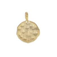Gold Plated Sterling Silver 8.5mm Hammered Disc Charm