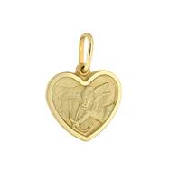 14KY 15MM LARGE HEART SHAPED CUPID PENDANT