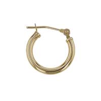 14KY 12x2 Round Snap Hoop Earring