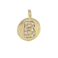 8mm Disc Cubic Zirconia Initial B Charm