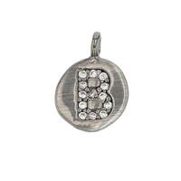 8mm Disc Cubic Zirconia Initial B Charm