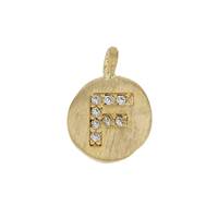 8mm Disc Cubic Zirconia Initial F Charm