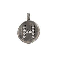 8mm Disc Cubic Zirconia Initial H Charm