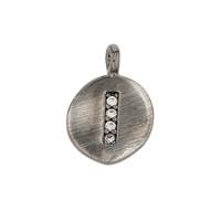 8mm Disc Cubic Zirconia Initial I Charm