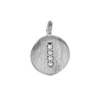 8mm Disc Cubic Zirconia Initial I Charm