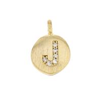 8mm Disc Cubic Zirconia Initial J Charm