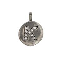 8mm Disc Cubic Zirconia Initial K Charm