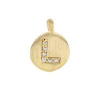 8mm Disc Cubic Zirconia Initial L Charm