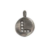 8mm Disc Cubic Zirconia Initial L Charm