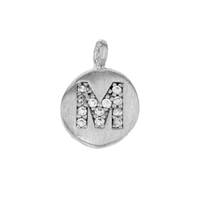 8mm Disc Cubic Zirconia Initial M Charm