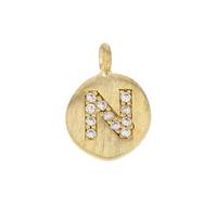 8mm Disc Cubic Zirconia Initial N Charm