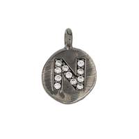 8mm Disc Cubic Zirconia Initial N Charm