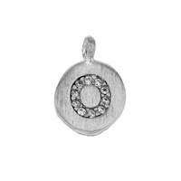 8mm Disc Cubic Zirconia Initial O Charm