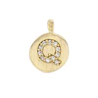 8mm Disc Cubic Zirconia Initial Q Charm